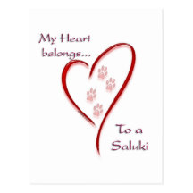 Le coeur de Saluki appartient Cartes Postales
