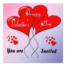 Le coeur de Valentine monte en ballon l'invitation