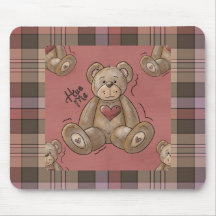 Le coeur d'ours de pays m'étreignent Mousepad Tapis De Souris