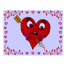 Le coeur drôle de Valentine avec la flèche Cartes Postales