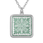 Le cool anglais antique de tuile s'est fané vert pendentif