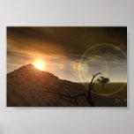 Le coucher du soleil met en place grand affiche