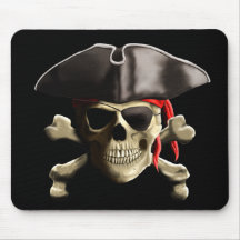 Le crâne de pirate de jolly roger tapis de souris