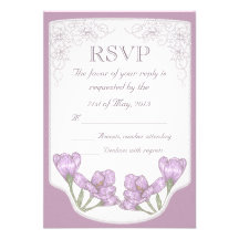 Le crocus pourpre de printemps fleurit RSVP Faire-part Personnalisé