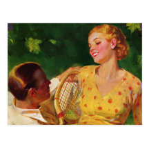 Le cru folâtre le tennis, histoires d'amour carte postale