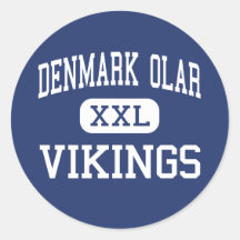 Le Danemark Olar - les Vikings - haut - le Danemar Autocollants Ronds