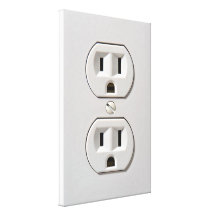 Le débouché de courant électrique branchent impression sur toile