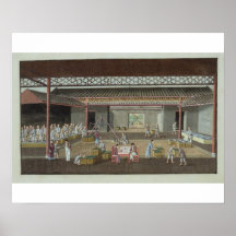 Le dépôt de thé (gouache sur la soie) posters