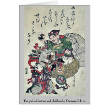 Le dieu de la fortune et enfants par UtamaroII, D. Cartes De Vœux