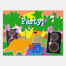 Le dinosaure frais DJ de bande dessinée Party