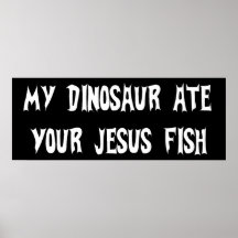 Le dinosaure mange des poissons de Jésus Affiches