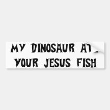 Le dinosaure mange des poissons de Jésus Autocollant Pour Voiture