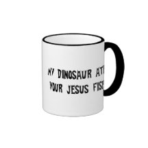 Le dinosaure mange des poissons de Jésus Tasses