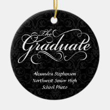Le diplômé, noir élégant décorations de noël