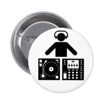 Le DJ se boutonnent Badge Avec Épingle