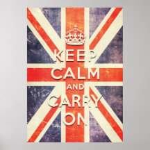 Le drapeau vintage d'Union Jack gardent le calme e Affiche