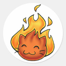 Le feu de Fox Autocollant Rond