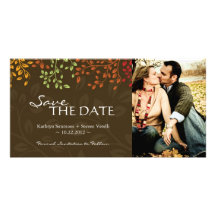 Le feuille de chute fait gagner la date Photocard Photocartes Personnalisées