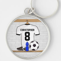 Le football blanc et noir personnalisé Jerse du fo Porte-clef