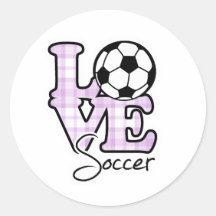 Le football d'amour autocollants ronds