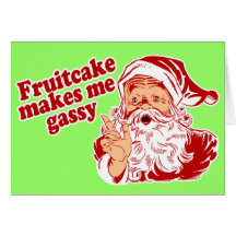 Le gâteau de fruits secs rend Père Noël grisouteux Cartes