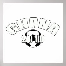 Le Ghana 2010 cadeaux noirs et blancs d'étoiles de Poster