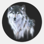 Le grand loup féroce dans toute la gloire autocollants