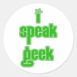 Le Grec I parlent le geek Autocollant Rond
