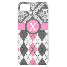 Le Jacquard et la damassé modèlent le monogramme r Coques iPhone 5 Case-Mate