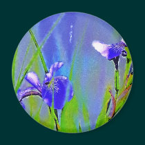 Le jardin bleu d'iris fleurit l'art de concepteur  aimants