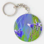 Le jardin bleu d'iris fleurit l'art de concepteur  porte-clefs