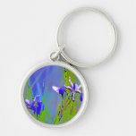 Le jardin bleu d'iris fleurit l'art de concepteur  porte-clef