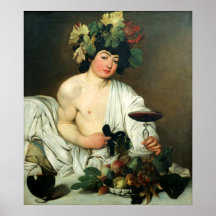 Le jeune Bacchus, Caravaggio Affiche