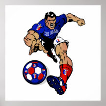 Le joueur de football de Bleus de Les France évent Affiche