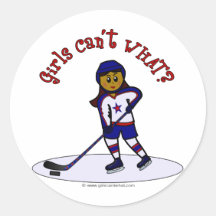 Le joueur de hockey des femmes foncées autocollants