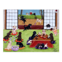 Le jour de nouvelle année japonais Labradors Cartes Postales