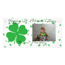Le jour de St Patrick heureux Cartes De Vœux Avec Photo