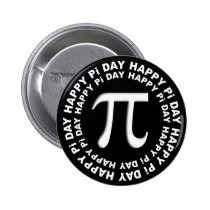 Le jour heureux de pi se boutonne noir et blanc boutons publicitaires