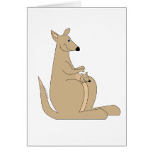 Le kangourou de bande dessinée le plus mignon avec cartes de vœux