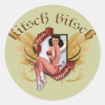 Le kitsch Bitsch : Pin- de tatouage de kitsch de K Autocollant Rond