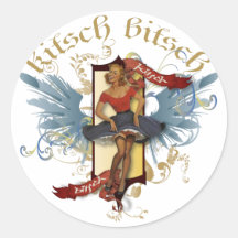 Le kitsch Bitsch : Pin- de tatouage de poupée de d Adhésifs Ronds