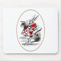 Le lapin blanc tapis de souris