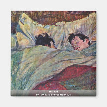 Le lit, par Toulouse-Lautrec Henri Aimants Pour Réfrigérateur