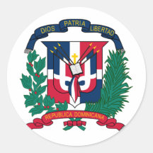Le manteau de la République Dominicaine des bras F Autocollant