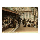 Le marché de fleur, Cannes France, cru 1915 Cartes De Vœux
