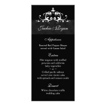 Le menu de mariage carde l'embellissement noir for double carte