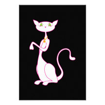 Le Meow Blanc Invitations