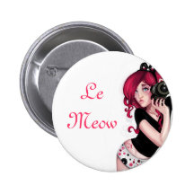 Le Meow Pinback Buttons