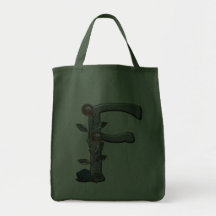 Le métal fleurit le monogramme F Sac En Toile