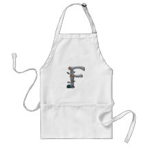 Le métal fleurit le monogramme F Tablier